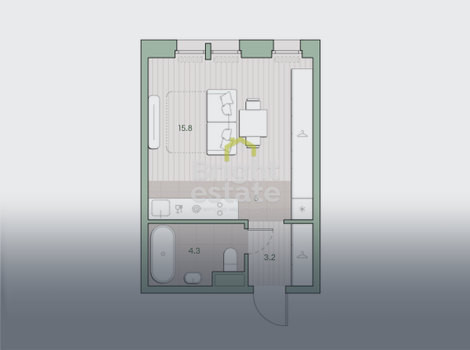 Продажа квартиры-студии в жилом комплексе Среда на Лобачевского. ID 23399