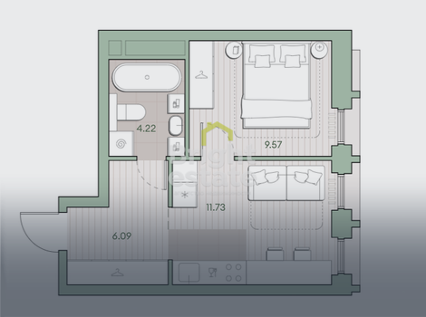 Продажа 1-комнатной квартиры в жилом комплексе Среда на Лобачевского. ID 23401