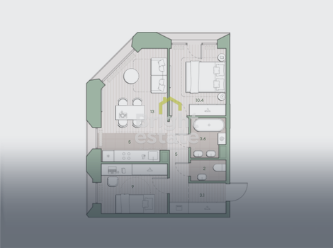 Продажа 2-комнатной квартиры в ЖК Среда на Лобачевского, ЗАО. ID 23405