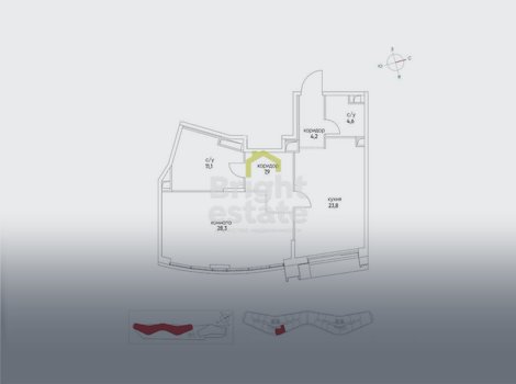 Продажа 3-комнатной квартиры в квартале бизнес-класса Остров. ID 23669