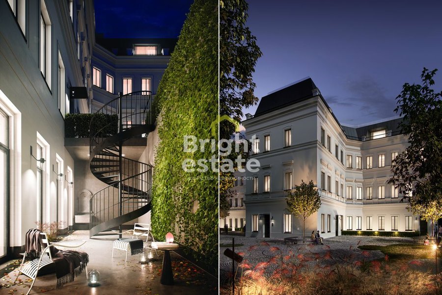 Дом с Атлантами - продажа двухуровневого таунхауса 227,4 кв.м. с ремонтом под ключ. ID 10166