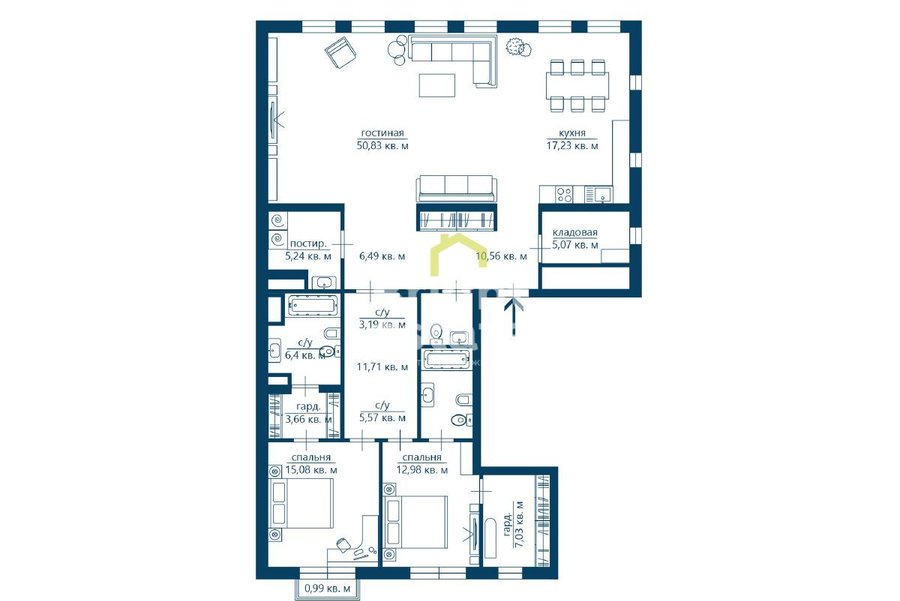 Купить готовую квартиру 167,3 кв.м. в ЖК Villa Grace. Лот №10852 Купить готовую квартиру 167,3 кв.м. в ЖК Villa Grace. ID 10852