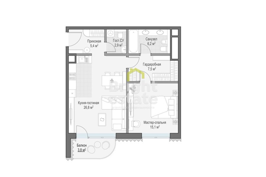 Купить квартиру в доме с видом на Кремль «Лаврушинский». ID 14085