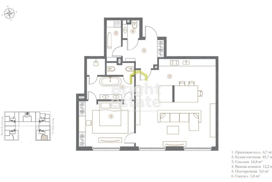 Продажа квартиры 86 кв.м. в премиальном клубном доме Turgenev. ID 14906