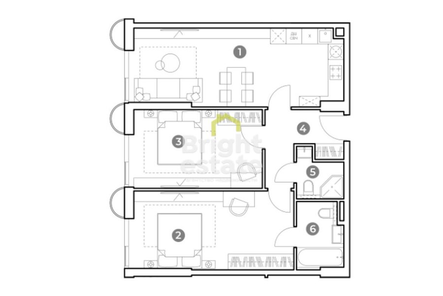 Купить апартаменты в жилом комплексе Nametkin Tower. Лот №15385 Купить апартаменты в жилом комплексе Nametkin Tower. ID 15385