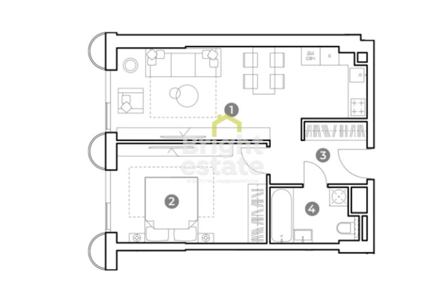 Продажа 2-комнатных апартаментов в современном комплексе Nametkin Tower. ID 15392