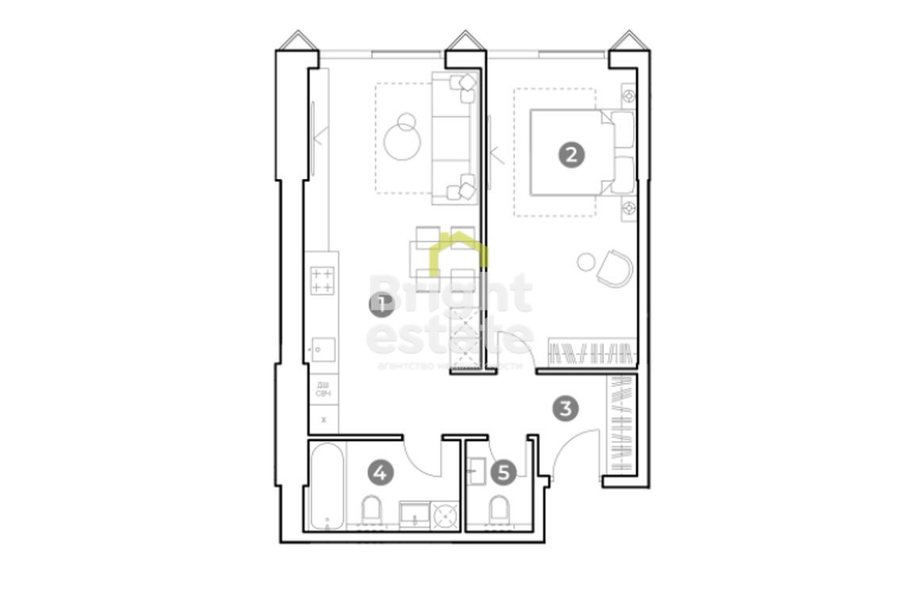 Купить апартаменты 56,7 кв.м. в комплексе апартаментов Nametkin Tower. ID 15398