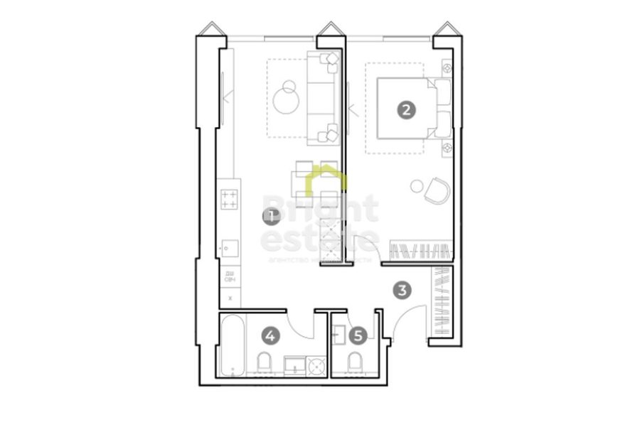 Купить апартаменты 56,7 кв.м. в комплексе апартаментов Nametkin Tower. Лот №15398 Купить апартаменты 56,7 кв.м. в комплексе апартаментов Nametkin Tower. ID 15398