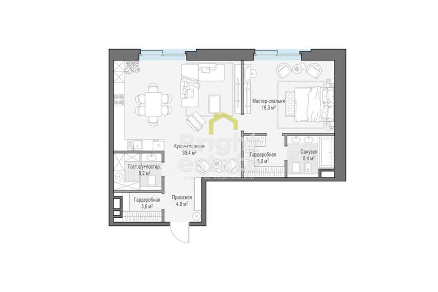 Продажа 2-комнатных апартаментов в комплексе клубных особняков Ильинка 3/8. ID 16108