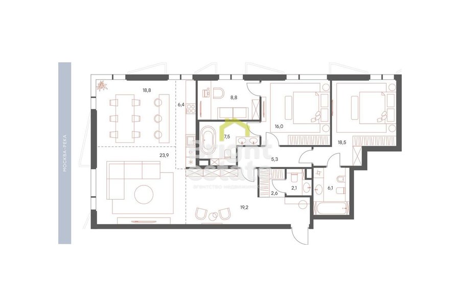 Продажа 5-комнатной квартиры в клубном доме Саввинская 17, ЦАО. ID 16621