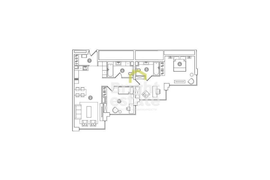 Продажа 4-комнатных апартаментов в ЖК RED 7, ЦАО. Лот №17355 Продажа 4-комнатных апартаментов в ЖК RED 7, ЦАО. ID 17355