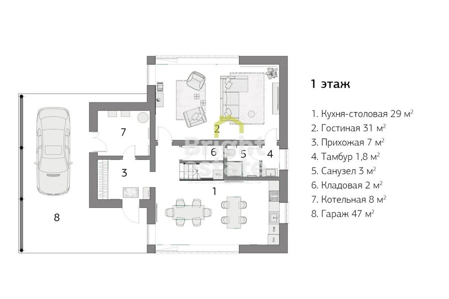 Купить загородный дом в стиле баухаус в КП Ильинские холмы. ID 18204