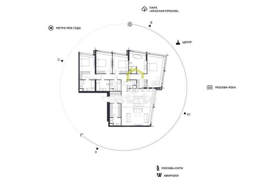 Продажа 6-комнатной квартиры в ЖК Дом Дау, Пресненский район. ID 18426