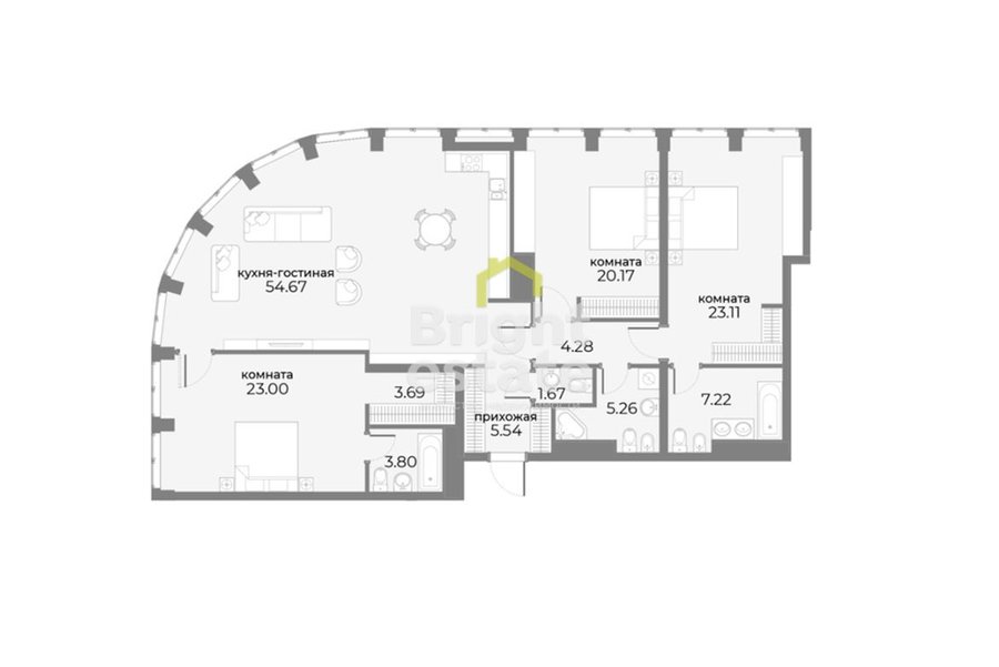 Продажа 4-комнатного апартамента 156,8 кв.м. в ЖК SkyView. Лот №18514 Продажа 4-комнатного апартамента 156,8 кв.м. в ЖК SkyView. ID 18514