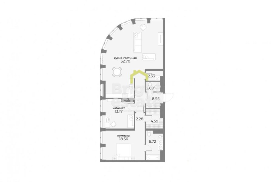 Трехкомнатный апартамент 111,7 кв.м. в ЖК SkyView. Лот №18515 Трехкомнатный апартамент 111,7 кв.м. в ЖК SkyView. ID 18515