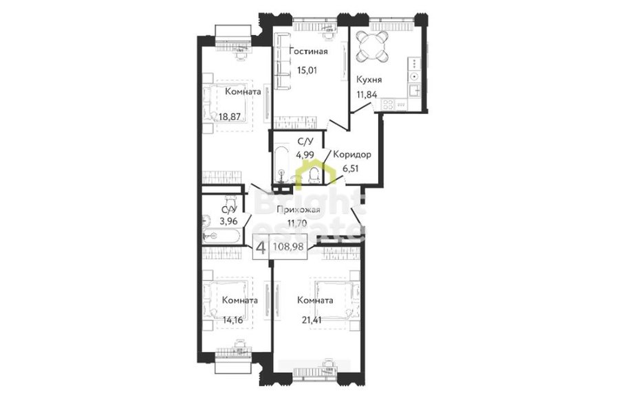Продажа 4-комнатной квартиры в ЖК Dream Towers. Лот №18730 Продажа 4-комнатной квартиры в ЖК Dream Towers. ID 18730