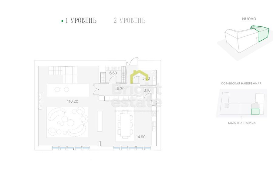 Купить двухуровневую квартиру без отделки в клубном доме на Софийской набережной DUO. Лот №19113 Купить двухуровневую квартиру без отделки в клубном доме на Софийской набережной DUO. ID 19113