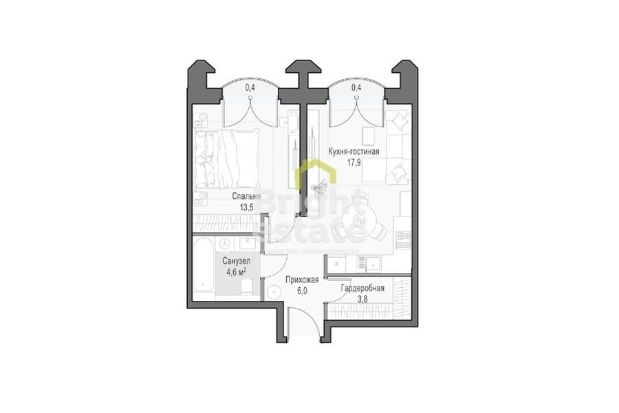 Продажа 1-комнатной квартиры в ЖК Достижение. ID 19422