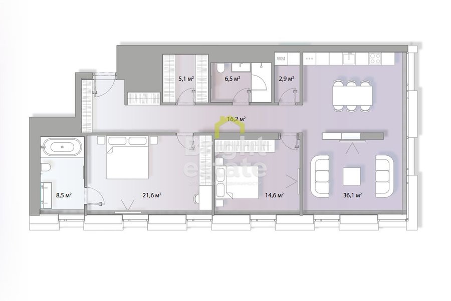 Купить квартиру-студию без отделки в клубном доме Lumin House. ID 19689