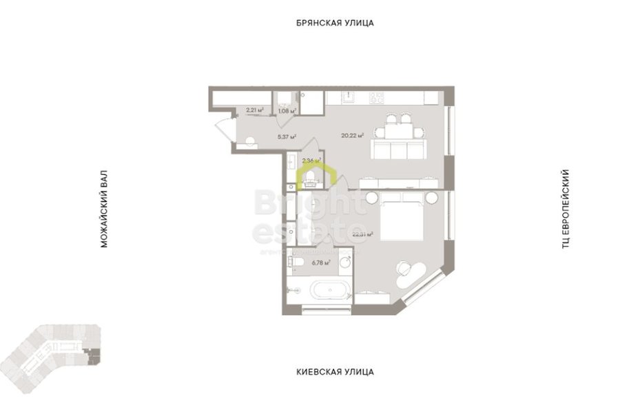 Продажа 2-комнатного апартамента с отделкой White Box в клубном доме D’ORO MILLE, Дорогомилово. ID 19890