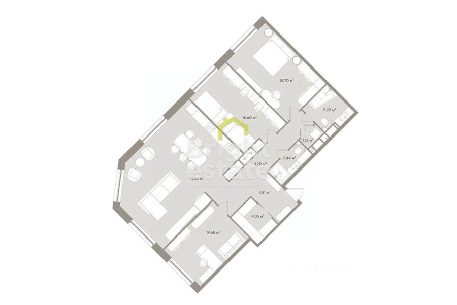 Продажа 4-комнатного апартамента с отделкой White Box в клубном доме D’ORO MILLE. ID 19901