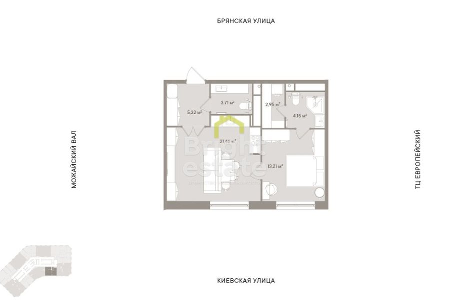 Клубный дом D’ORO MILLE – продажа 2-комнатного апартамента с арочными панорамными окнами. ID 19905