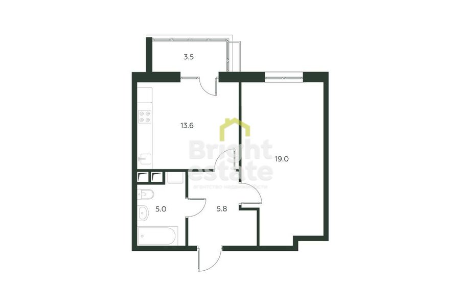Двухкомнатная квартира в клубном квартале Павлово 3. ID 21630