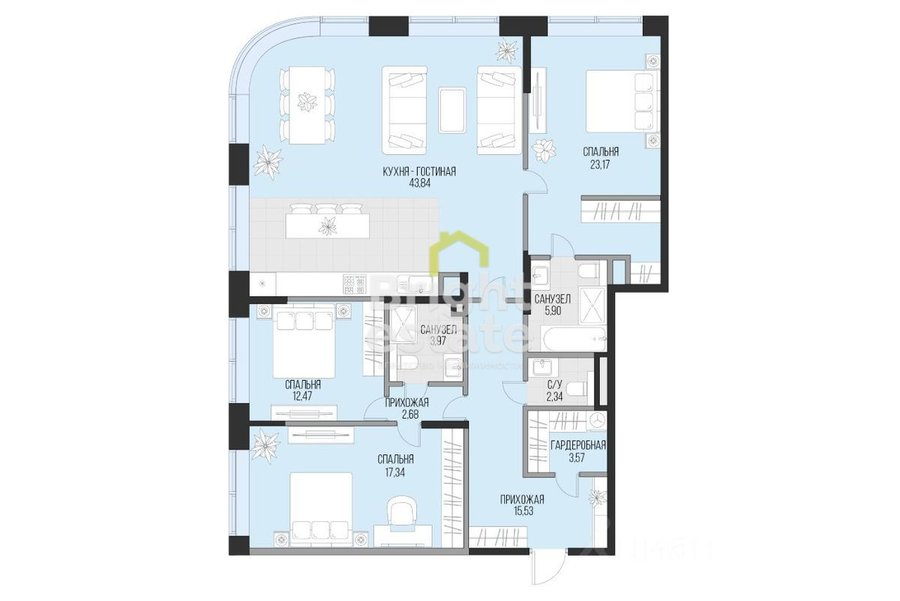 Купить 5-комнатную квартиру в ЖК Садовническая 69, ЦАО. ID 21800