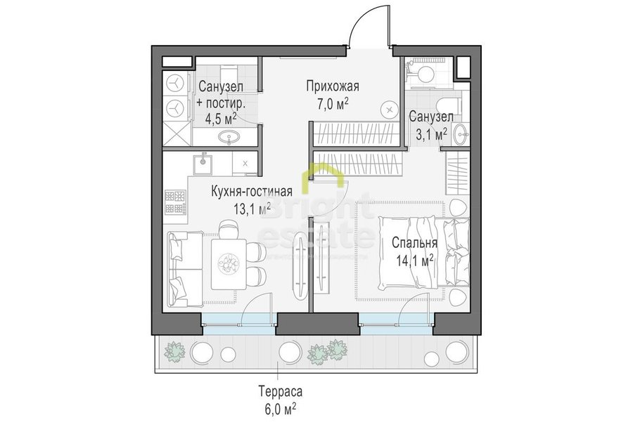 Купить 2-комнатную квартиру в жилом комплексе Foriver. ID 21887