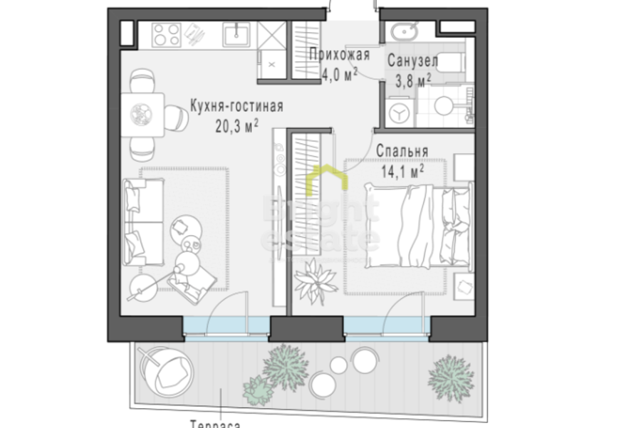 Купить 2-комнатную квартиру без отделки в ЖК Foriver, ЮАО. ID 21896