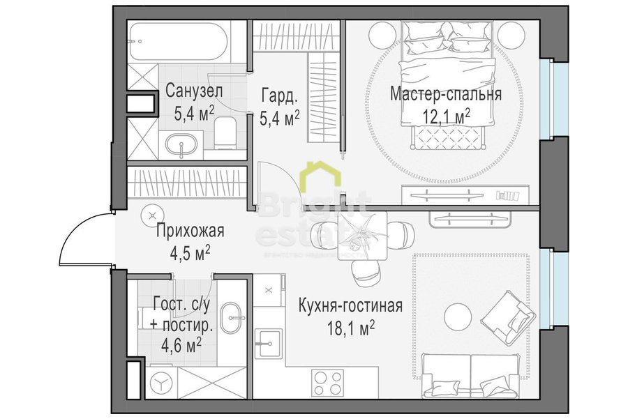 Купить 3-комнатную квартиру без отделки в ЖК Foriver, ЮАО. ID 21898