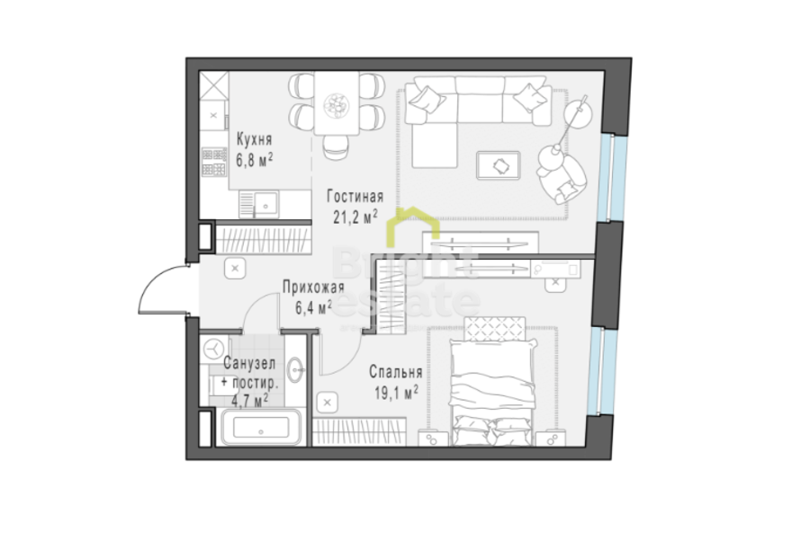 Купить 3-комнатную квартиру в ЖК Foriver, Даниловский район. ID 21904