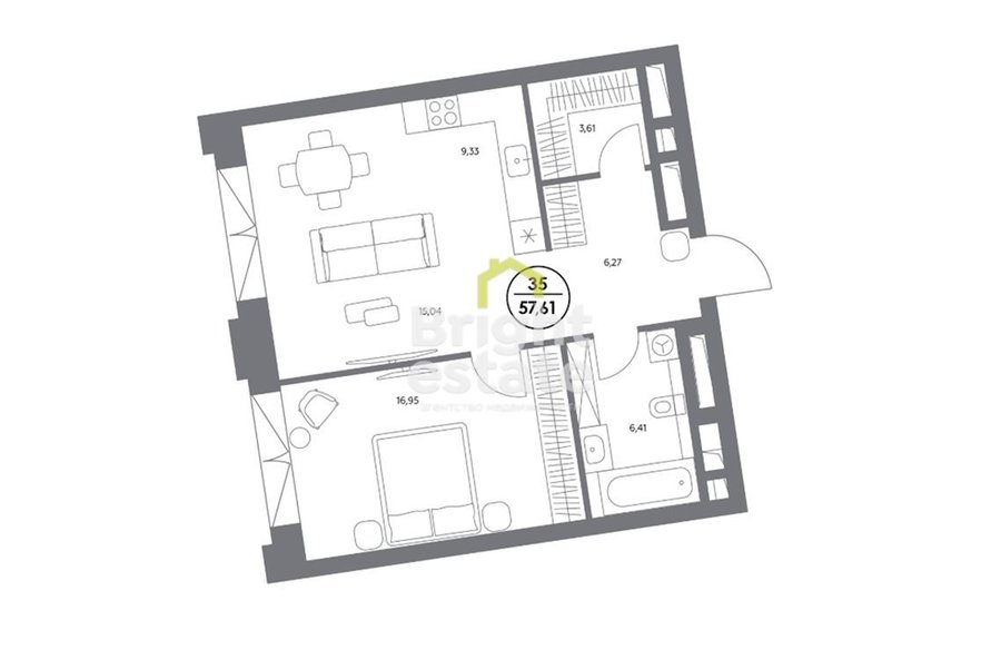 Продажа 2-комнатной квартиры в ЖК КОСМО 4/22. Лот №22024 Продажа 2-комнатной квартиры в ЖК КОСМО 4/22. ID 22024
