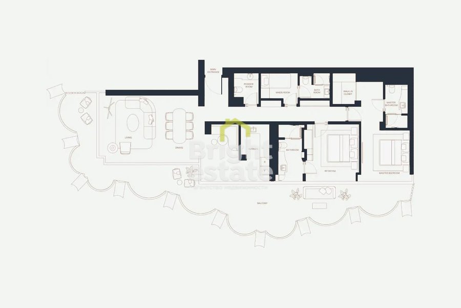 Eden House Zaabeel - продажа стильной квартиры с 2-мя спальнями в Дубае. ID 22442