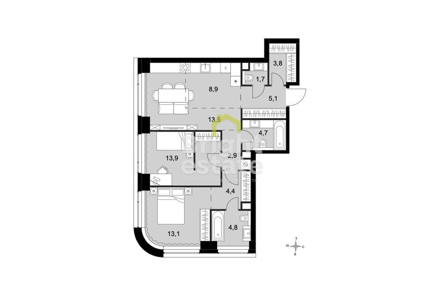 Продажа 3-комнатной квартиры в жилом комплексе Amber City, САО. Лот №22535 Продажа 3-комнатной квартиры в жилом комплексе Amber City, САО. ID 22535