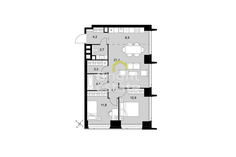 Продажа 3-комнатной квартиры без отделки в ЖК Amber City, САО. Лот №22536 Продажа 3-комнатной квартиры без отделки в ЖК Amber City, САО. ID 22536