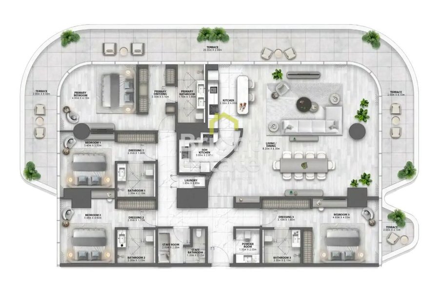 ЖК Passo by Beyond - купить квартиру с 4-мя спальнями на Palm Jumeirah, Дубай. ID 22546