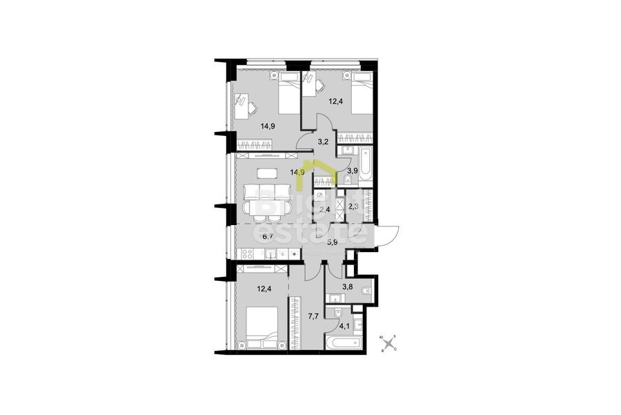 Купить 4-комнатную квартиру в жилом комплексе Amber City. Лот №22547 Купить 4-комнатную квартиру в жилом комплексе Amber City. ID 22547