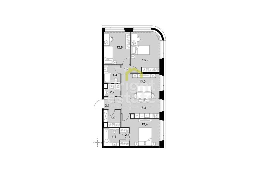 Продажа 4-комнатной квартиры в жилом комплексе Amber City. ID 22549