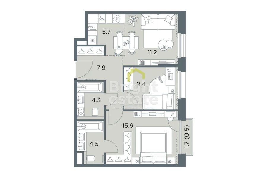ЖК Станиславский - продажа 2-комнатной квартиры. ID 22810
