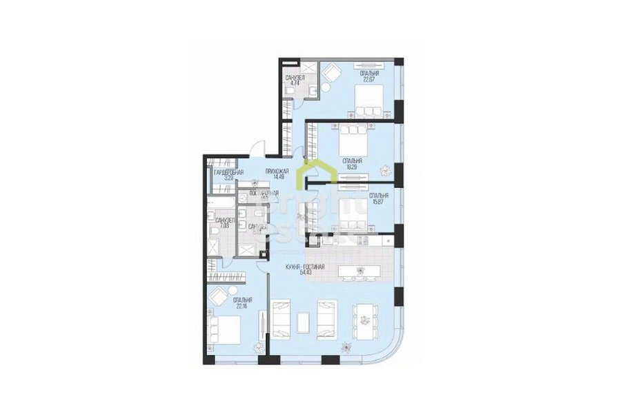 Продажа 4-комнатной квартиры в ЖК Садовническая 69. Лот №23499 Продажа 4-комнатной квартиры в ЖК Садовническая 69. ID 23499