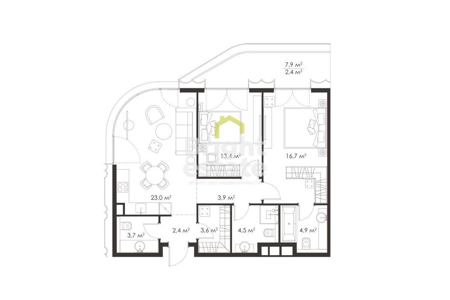 Купить квартиру в ЖК King and Sons на Мосфильмовской, Раменки. ID 23848
